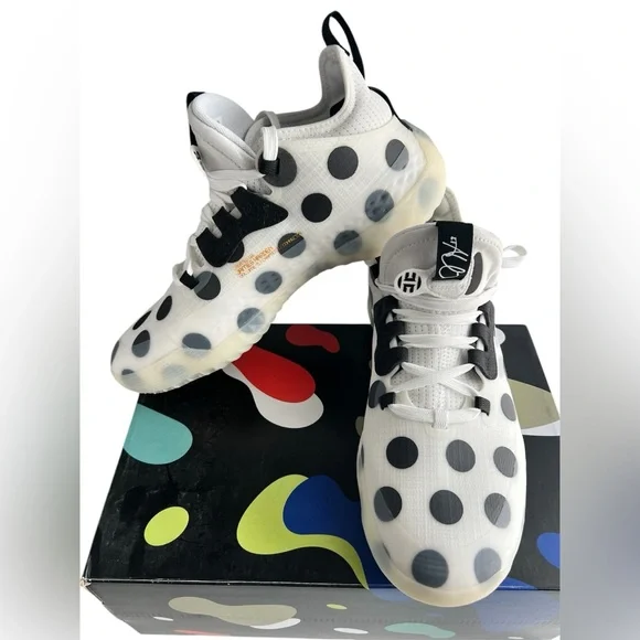 Mens Adidas Harden Vol. 5 Futurenatural Polka Dot Running Athletic Sneakers Sz 8 - Picture 3 of 9